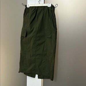 Almost Famous Olive Green Midi Cargo Skirt